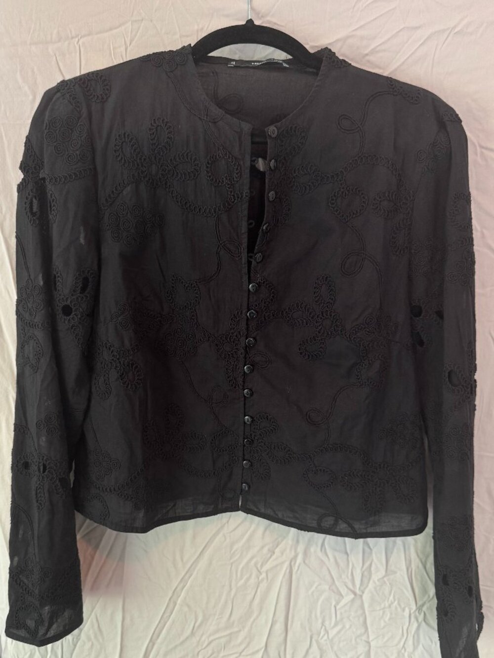 Mango Embroidered Blouse with Buttons